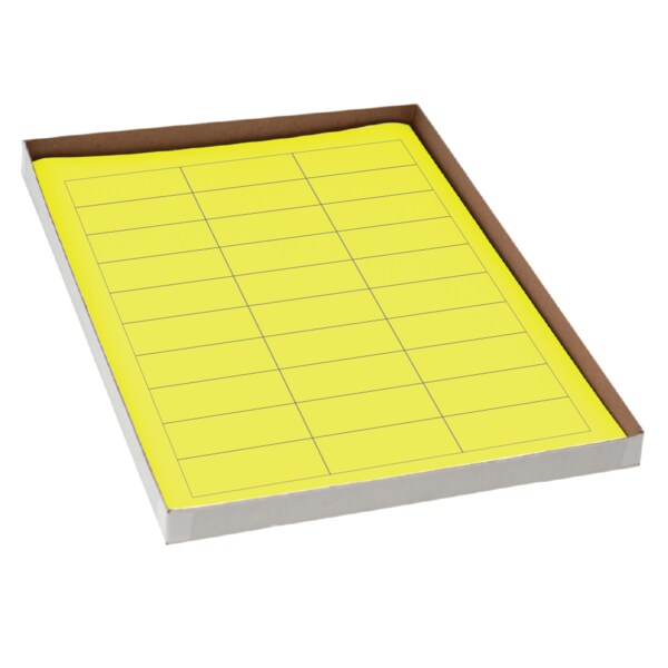 1" x 2-19/32" Laser Sheet Labels White w/Yellow